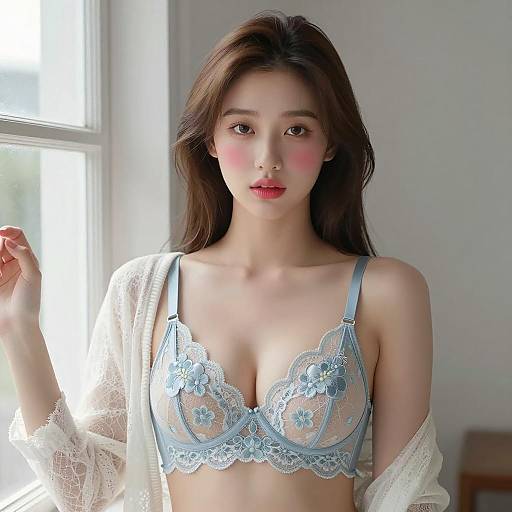 Realistic Illustration of Young Asian Woman