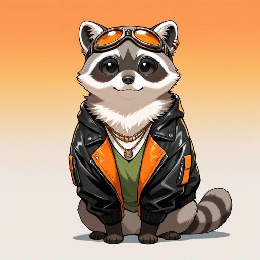 Stylish Raccoon in Sunset Attire Stylish Raccoon in Sunset Attire