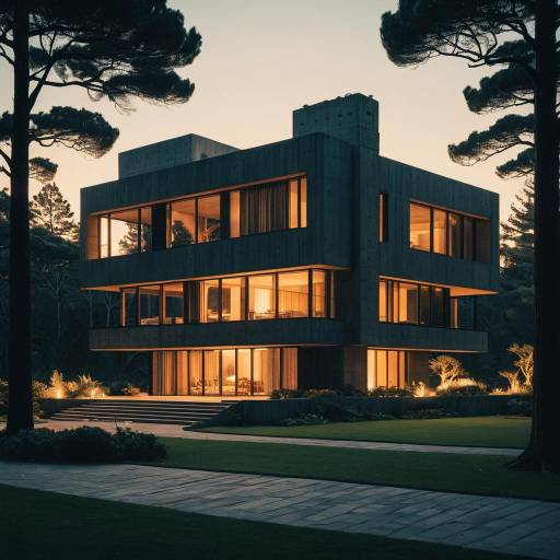 Brutalist Luxury House at Sunset Brutalist Luxury House at Sunset