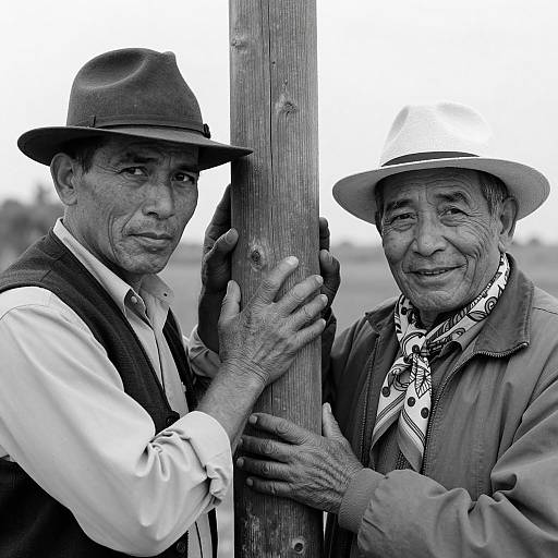 Contrasting Portrait of Two Men Outdoors