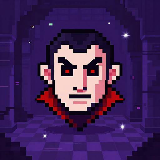 Retro Pixel Vampire Portrait