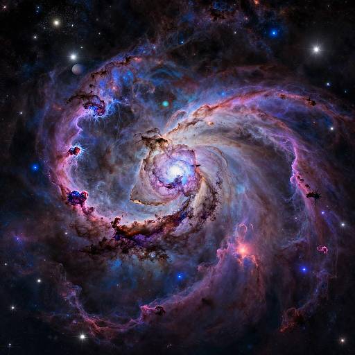 Vast Cosmic Nebula with Distant Planet