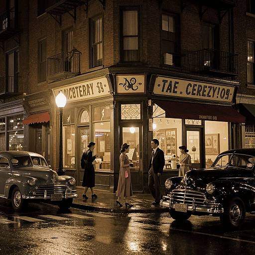 Vintage 1940s Urban Noir Scene