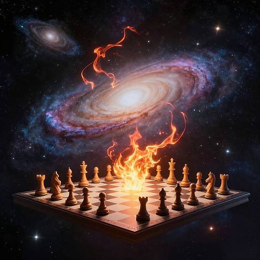 Cosmic Chessboard Between Galaxies