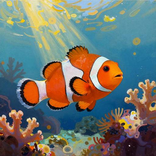 Joyful Clownfish in Sunlit Lagoon
