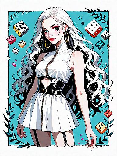 Stylish Woman in White A-Line Mini Dress