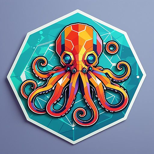 Geometric Mechashot Octopus Sticker Design Geometric Mechashot Octopus Sticker Design