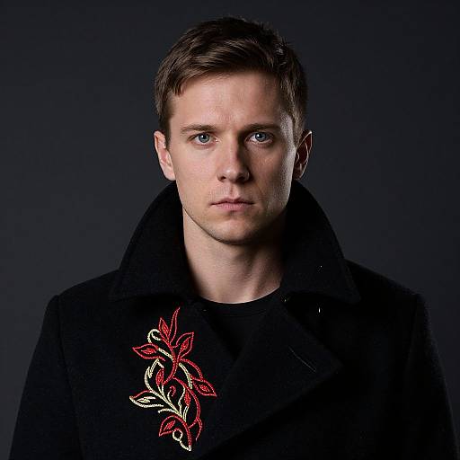 Serious Man in Embroidered Coat