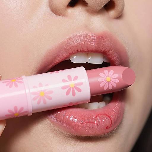 Chic Close-Up of Pink Lip Art