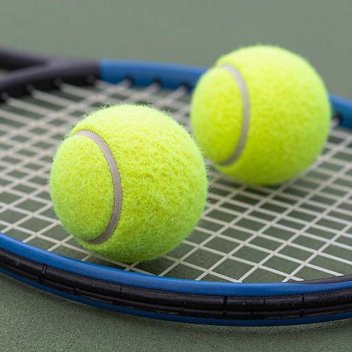 Tennis Balls on Tennis Racket