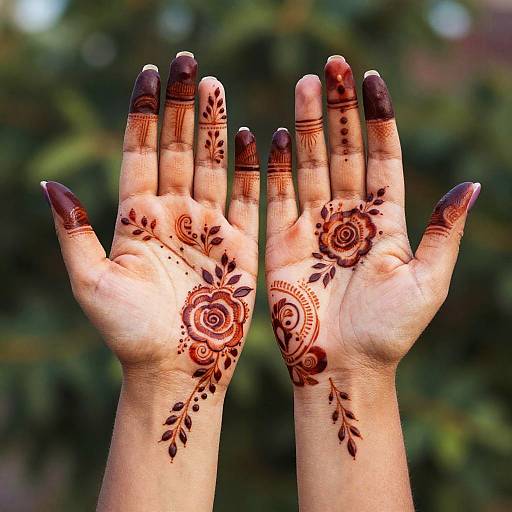 Intricate Henna Designs on Open Palms