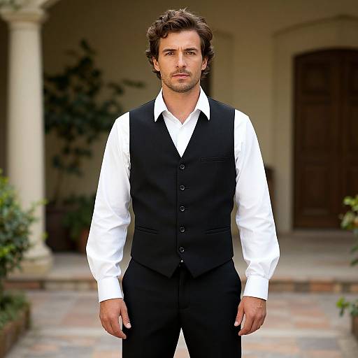 Man in Waistcoat and White Shirt