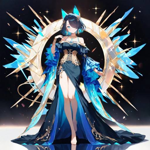 Radiant Anthropomorphic Character in Teal Dress Radiant Anthropomorphic Character in Teal Dress