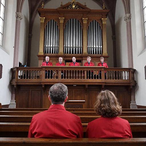 Charming Church Interior with Musicians
