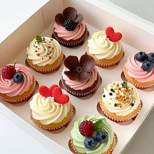 Colorful Decorated Cupcakes Assortment