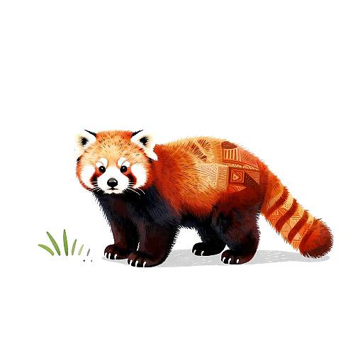 Minimalist Red Panda Landscape Art