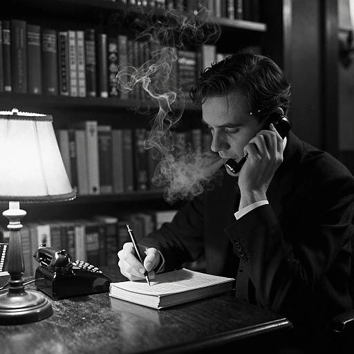 1920s Bookstore Owner Writing Bestseller