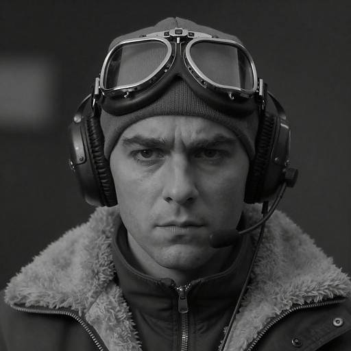 Moody Portrait of a Thoughtful Aviator