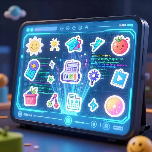 Futuristic AI Sticker Design Hub