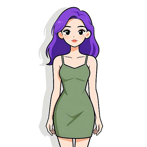 Minimalist Woman in Olive Slip Dress