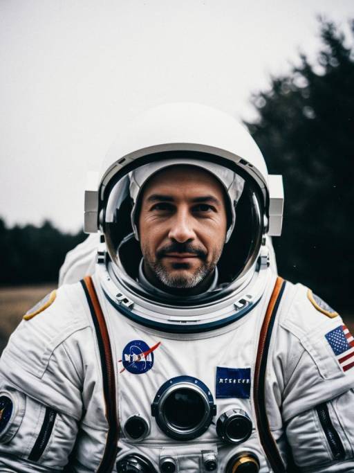 Man in Astronaut Suit Portrait