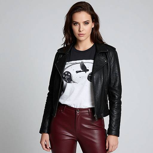 Edgy Woman in Moto Jacket Fashion