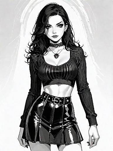 Edgy Fashion Illustration of a Woman