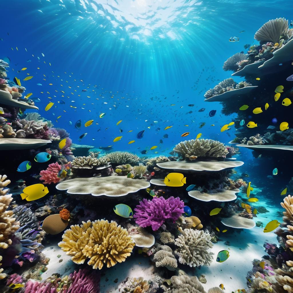 Vibrant Coral Reef Under Tropical Sea