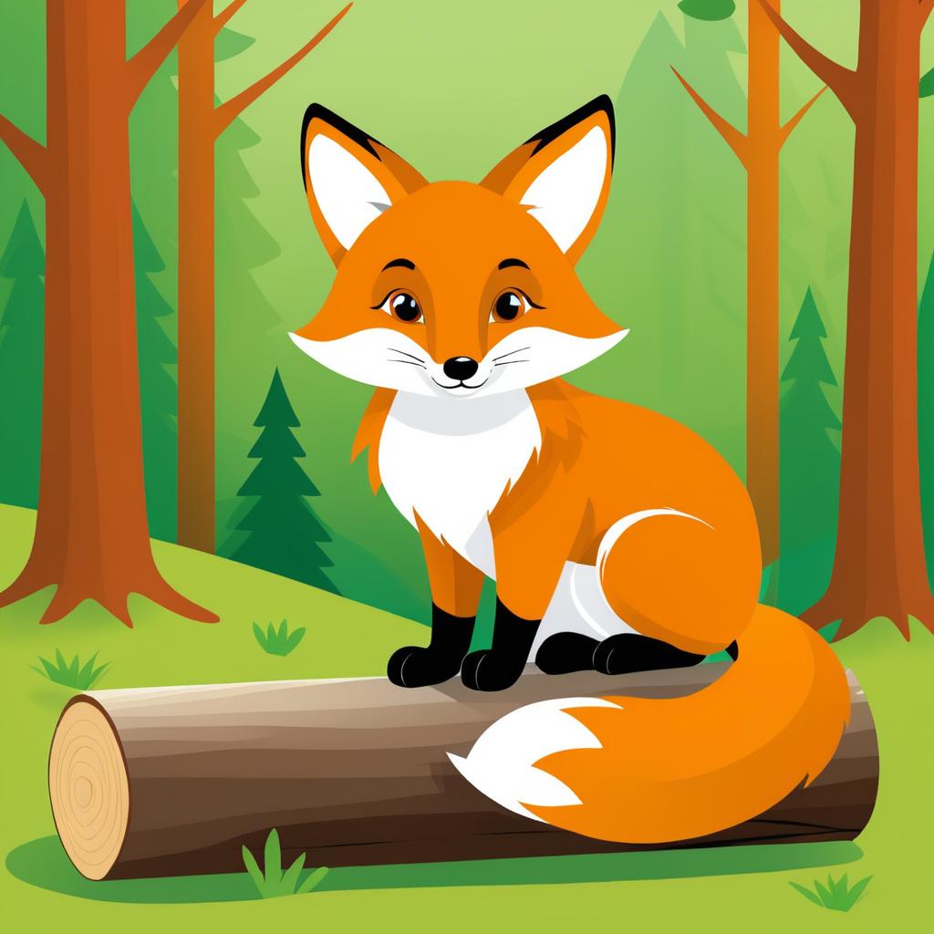 Cute Fox Illustration for Children's Book