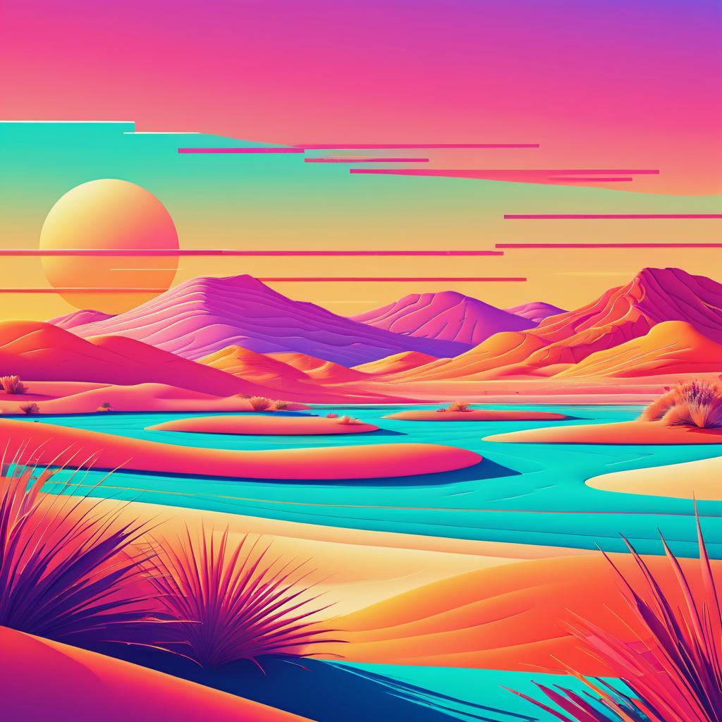 Vibrant Summer Desert Digital Art