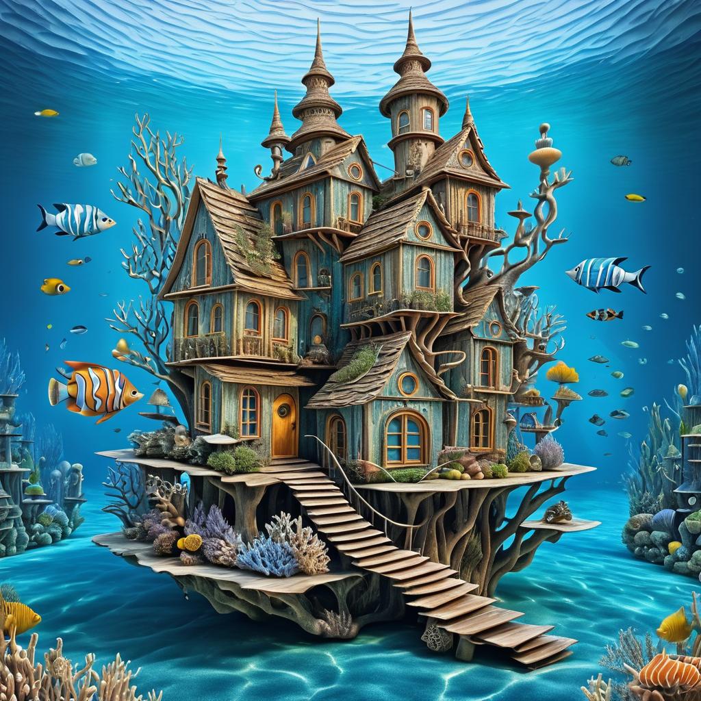 Whimsical Underwater Driftwood House