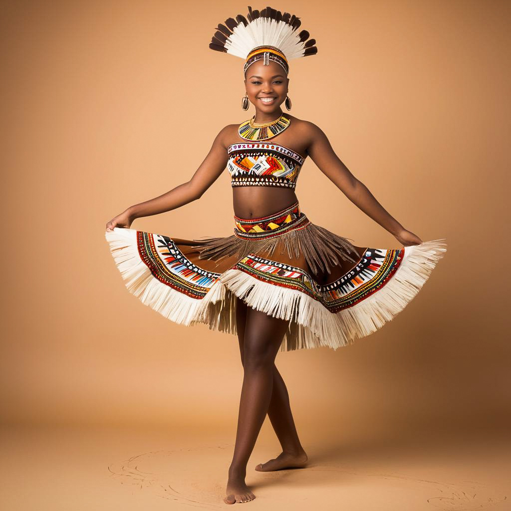 Joyful Zulu Girl in Traditional Dress