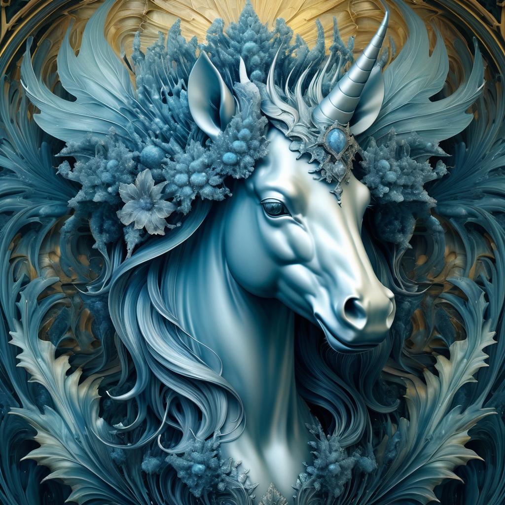 Elegant Unicorn Queen in Artistic Splendor