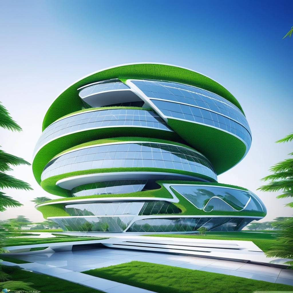 Eco-Friendly Futuristic TechSphere Headquarters