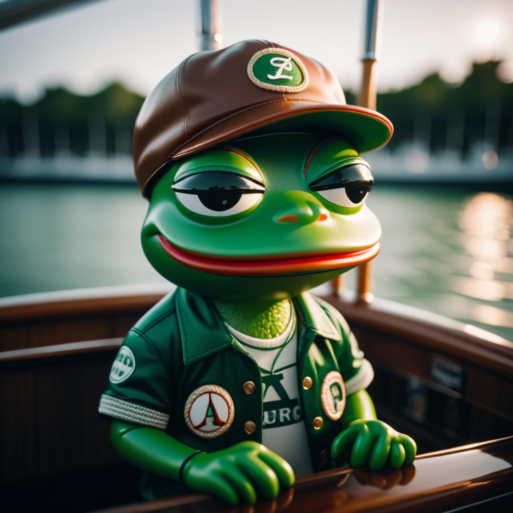 Pepe the Frog on a Boat: Cinematic Scene