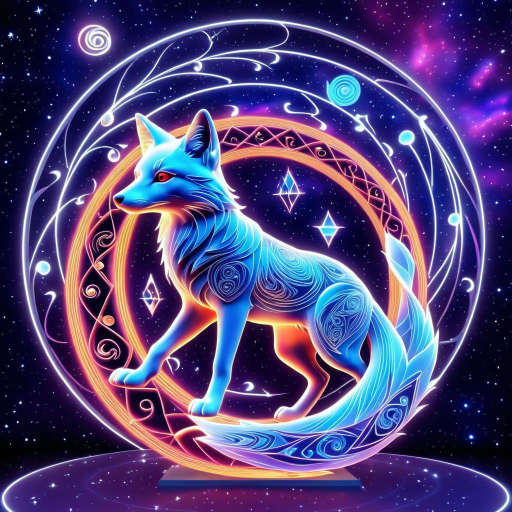 Ethereal Alchemical Fox in Space Art