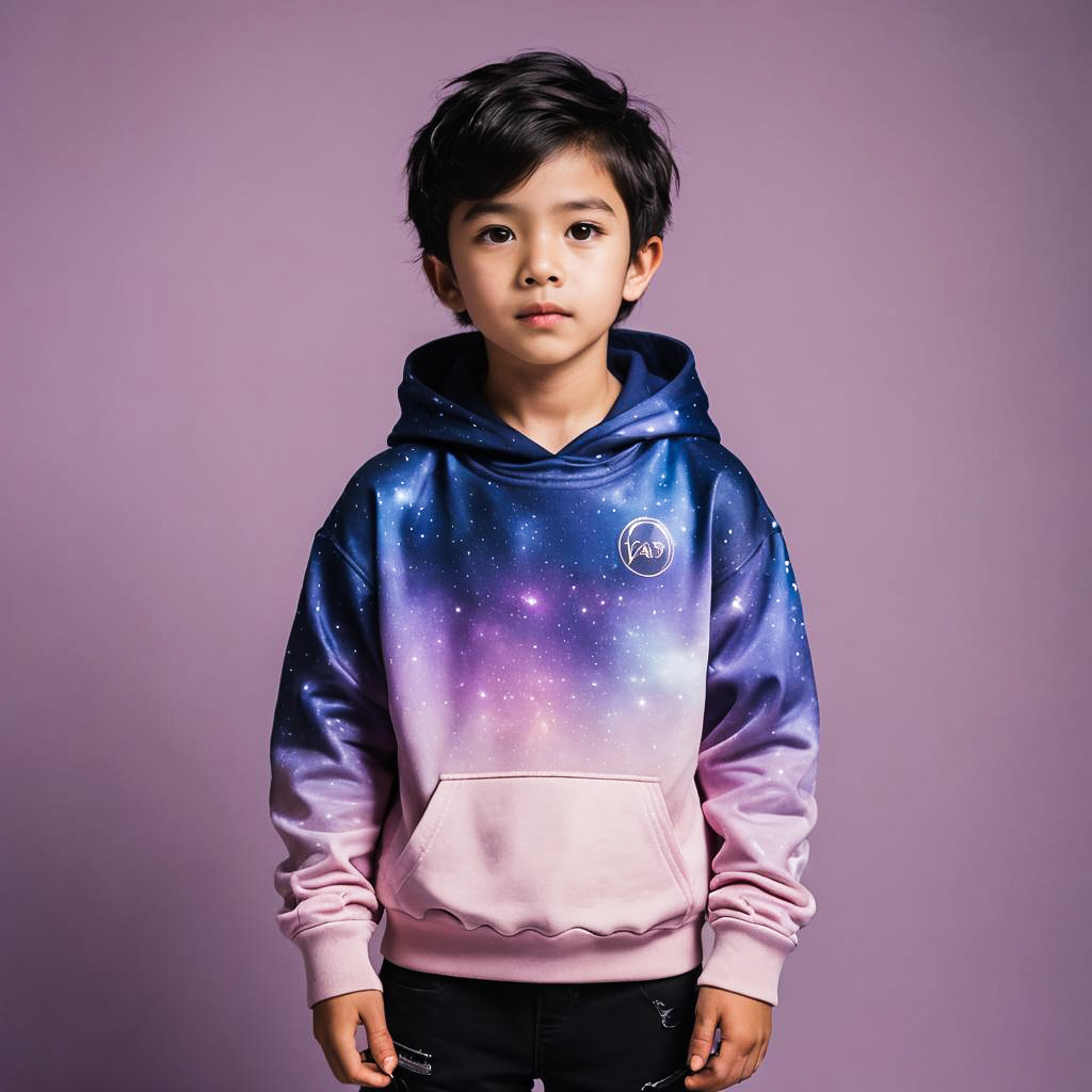 Galaxy-Themed Streetwear Boy Photoshoot