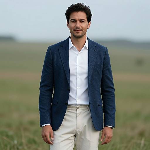 Confident Man in Serene Field