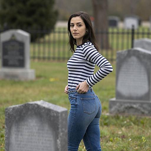 Cemetery Portrait of a Dark-Haired Woman