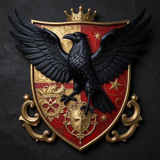 Fierce Raven Coat of Arms Emblem