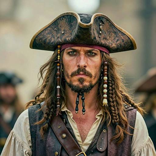 18th Century Pirate Close-up Portrait