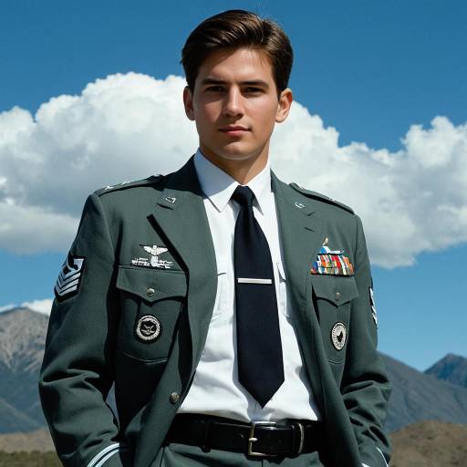 Young Man in Air Force Blues Military Uniform Outdoors