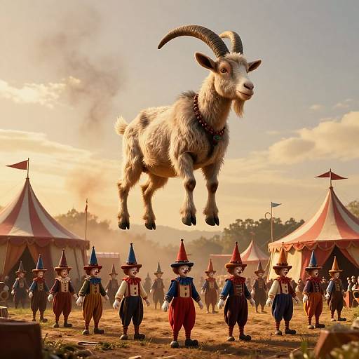 Surreal 3D Circus Chimera Scene