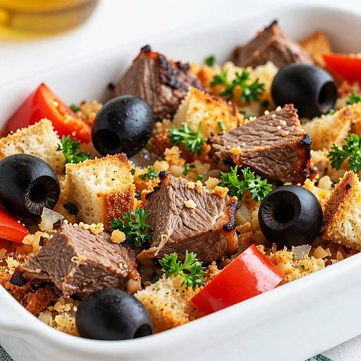 Colorful Freshly Baked Casserole Close-Up