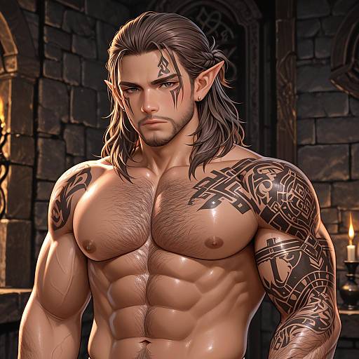 Illustration of Halsin, baldur's gate in the style of Tukino neru