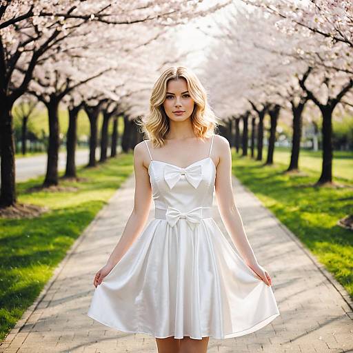 Springtime Portrait of a Blonde Woman