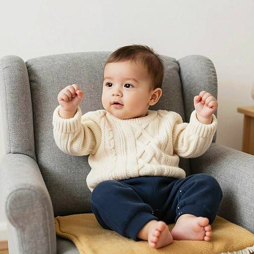 Cozy Infant Boy in Reading Nook