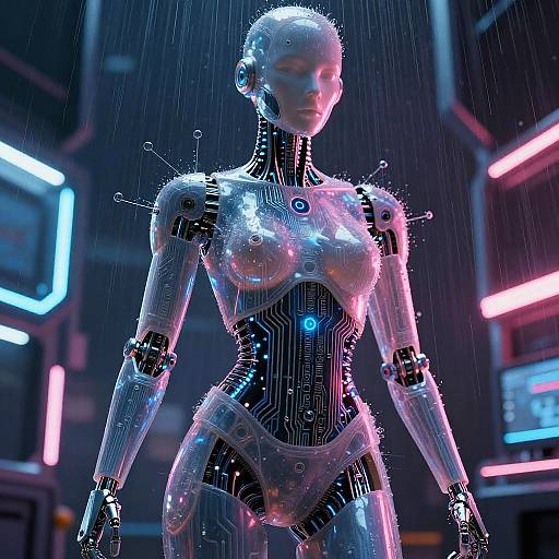 Seductive Futuristic Humanoid AI Robots