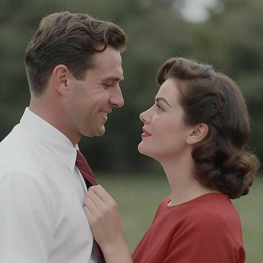 1950s Couple Close-Up Profile