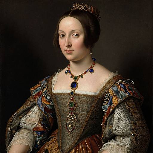 Renaissance Woman Portrait in Oil